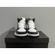 Air Jordan 1 Mid Patent Black White Gold