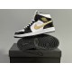 Air Jordan 1 Mid Patent Black White Gold