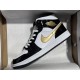 Air Jordan 1 Mid Patent Black White Gold