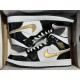 Air Jordan 1 Mid Patent Black White Gold